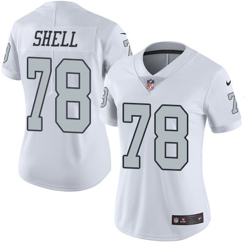 Women's Limited Art Shell Nike Jersey White - #78 Rush NFL Oakland Raiders